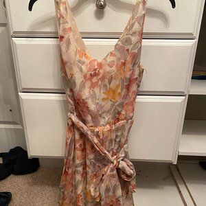 Floral Cocktail Dress w/Tie Waist